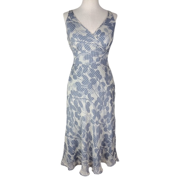 J. Crew Dress sz 8 * Botanical Print Silk Blend Surplice Sleeveless Sophia Midi - Picture 1 of 13